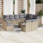 Set sofás de jardín con cojines 13 pzas ratán sintético beige de , Conjuntos de jardín - Ref: Foro24-3218479, Precio: 827,39 ...