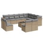 Set sofás de jardín con cojines 13 pzas ratán sintético beige de , Conjuntos de jardín - Ref: Foro24-3218479, Precio: 827,39 ...
