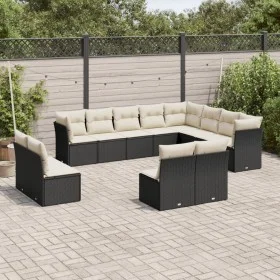 Set de sofás de jardín 12 piezas cojines ratán sintético negro de , Conjuntos de jardín - Ref: Foro24-3218466, Precio: 681,99...
