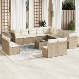 Set sofás de jardín 14 pzas con cojines ratán sintético beige de , Conjuntos de jardín - Ref: Foro24-3218498, Precio: 880,08 ...