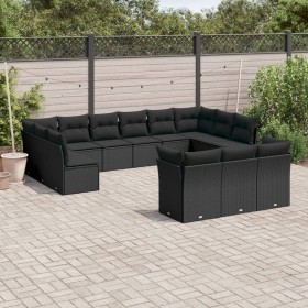 Set de sofás de jardín y cojines 13 pzas ratán sintético negro de , Conjuntos de jardín - Ref: Foro24-3218445, Precio: 843,39...