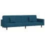 Sofá cama de 2 plazas con dos almohadas terciopelo azul de , Sofás - Ref: Foro24-375917, Precio: 258,23 €, Descuento: %