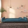Sofá cama de 2 plazas con dos almohadas terciopelo azul de , Sofás - Ref: Foro24-375917, Precio: 258,23 €, Descuento: %
