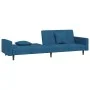 Sofá cama de 2 plazas con dos almohadas terciopelo azul de , Sofás - Ref: Foro24-375917, Precio: 258,23 €, Descuento: %