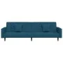 Sofá cama de 2 plazas con dos almohadas terciopelo azul de , Sofás - Ref: Foro24-375917, Precio: 258,23 €, Descuento: %