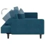 Sofá cama de 2 plazas con dos almohadas terciopelo azul de , Sofás - Ref: Foro24-375917, Precio: 258,23 €, Descuento: %