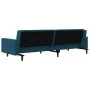Sofá cama de 2 plazas con dos almohadas terciopelo azul de , Sofás - Ref: Foro24-375917, Precio: 258,23 €, Descuento: %