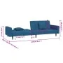 Sofá cama de 2 plazas con dos almohadas terciopelo azul de , Sofás - Ref: Foro24-375917, Precio: 258,23 €, Descuento: %