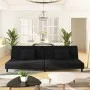 Sofá cama de 2 plazas con dos almohadas terciopelo negro de , Sofás - Ref: Foro24-375915, Precio: 241,41 €, Descuento: %