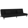 Sofá cama de 2 plazas con dos almohadas terciopelo negro de , Sofás - Ref: Foro24-375915, Precio: 241,41 €, Descuento: %