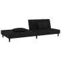 Sofá cama de 2 plazas con dos almohadas terciopelo negro de , Sofás - Ref: Foro24-375915, Precio: 241,41 €, Descuento: %