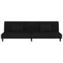 Sofá cama de 2 plazas con dos almohadas terciopelo negro de , Sofás - Ref: Foro24-375915, Precio: 241,41 €, Descuento: %