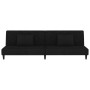 Sofá cama de 2 plazas con dos almohadas terciopelo negro de , Sofás - Ref: Foro24-375915, Precio: 245,67 €, Descuento: %