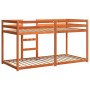 Litera de madera maciza de pino marrón cera 75x190 cm de , Camas y accesorios - Ref: Foro24-844830, Precio: 154,15 €, Descuen...
