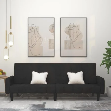 2 seater black velvet sofa bed by , Sofas - Ref: Foro24-375780, Price: 269,48 €, Discount: %