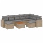 Juego de sofás jardín con cojines beige 10 pzas ratán sintético de , Sofás modulares de exterior - Ref: Foro24-3224407, Preci...