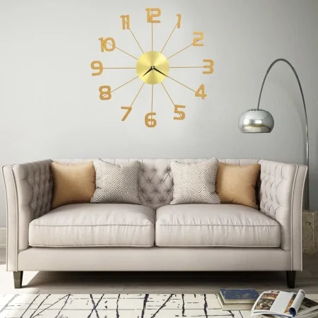 Reloj de pared de metal dorado 50 cm de vidaXL, Relojes de pared - Ref: Foro24-283858, Precio: 48,34 €, Descuento: %