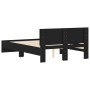 Estructura de cama con cabecero negro 135x190 cm de , Camas y somieres - Ref: Foro24-3207505, Precio: 165,61 €, Descuento: %