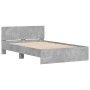 Estructura de cama con cabecero gris hormigón 135x190 cm de , Camas y somieres - Ref: Foro24-3207507, Precio: 154,09 €, Descu...