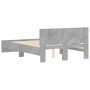 Estructura de cama con cabecero gris hormigón 135x190 cm de , Camas y somieres - Ref: Foro24-3207507, Precio: 154,09 €, Descu...