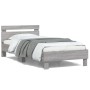 Estructura de cama cabecero luces LED gris Sonoma 100x200 cm de , Camas y somieres - Ref: Foro24-838713, Precio: 123,14 €, De...