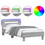 Estructura de cama cabecero luces LED gris Sonoma 100x200 cm de , Camas y somieres - Ref: Foro24-838713, Precio: 123,14 €, De...