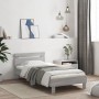 Estructura de cama cabecero luces LED gris Sonoma 100x200 cm de , Camas y somieres - Ref: Foro24-838713, Precio: 123,14 €, De...