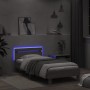 Estructura de cama cabecero luces LED gris Sonoma 100x200 cm de , Camas y somieres - Ref: Foro24-838713, Precio: 123,14 €, De...