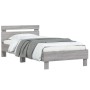 Estructura de cama cabecero luces LED gris Sonoma 100x200 cm de , Camas y somieres - Ref: Foro24-838713, Precio: 123,14 €, De...