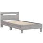 Estructura de cama cabecero luces LED gris Sonoma 100x200 cm de , Camas y somieres - Ref: Foro24-838713, Precio: 123,14 €, De...