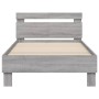 Estructura de cama cabecero luces LED gris Sonoma 100x200 cm de , Camas y somieres - Ref: Foro24-838713, Precio: 123,14 €, De...