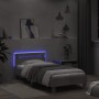Estructura de cama cabecero luces LED gris hormigón 100x200 cm de , Camas y somieres - Ref: Foro24-838711, Precio: 119,95 €, ...