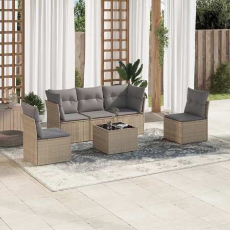 Juego de sofás jardín con cojines 6 pzas ratán sintético beige de , Conjuntos de jardín - Ref: Foro24-3217359, Precio: 368,18...