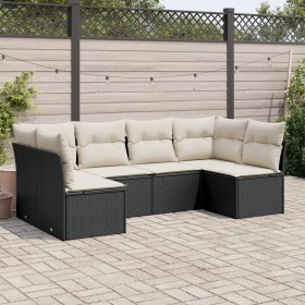 Set de sofás de jardín 6 piezas y cojines ratán sintético negro de , Conjuntos de jardín - Ref: Foro24-3217386, Precio: 320,5...