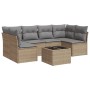 Set sofás de jardín 7 piezas y cojines ratán sintético beige de , Conjuntos de jardín - Ref: Foro24-3217399, Precio: 385,23 €...