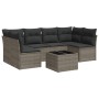 Set de sofás de jardín 7 piezas con cojines ratán PE gris de , Conjuntos de jardín - Ref: Foro24-3217400, Precio: 388,81 €, D...