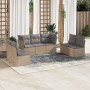 Set sofás de jardín 7 piezas y cojines ratán sintético beige de , Conjuntos de jardín - Ref: Foro24-3217409, Precio: 391,16 €...