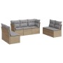 Set sofás de jardín 7 piezas y cojines ratán sintético beige de , Conjuntos de jardín - Ref: Foro24-3217409, Precio: 391,16 €...