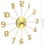 Reloj de pared de metal dorado 50 cm de vidaXL, Relojes de pared - Ref: Foro24-283858, Precio: 48,34 €, Descuento: %