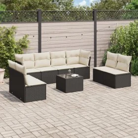 Set de sofás de jardín 8 piezas y cojines ratán sintético negro de , Conjuntos de jardín - Ref: Foro24-3217456, Precio: 509,2...