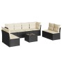 Set de sofás de jardín 8 piezas y cojines ratán sintético negro de , Conjuntos de jardín - Ref: Foro24-3217456, Precio: 466,7...