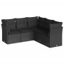 Set de muebles de jardín 5 pzas y cojines ratán sintético negro de , Conjuntos de jardín - Ref: Foro24-3217615, Precio: 330,5...