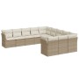 Set de sofás de jardín 11pzas con cojines ratán sintético beige de , Conjuntos de jardín - Ref: Foro24-3218408, Precio: 708,9...