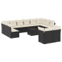 Set de sofás de jardín y cojines 13 pzas ratán sintético negro de , Conjuntos de jardín - Ref: Foro24-3218436, Precio: 724,08...