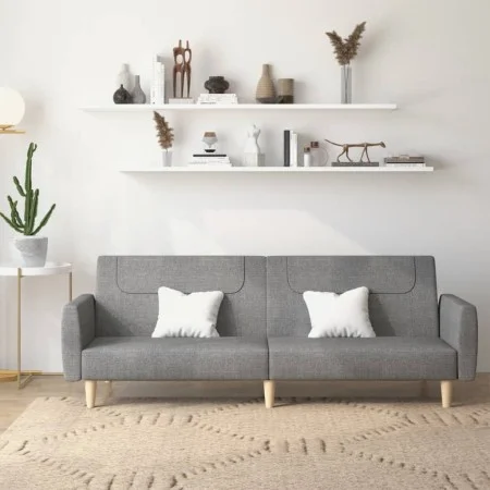 Sofá cama de 2 plazas tela gris claro de , Sofás - Ref: Foro24-375784, Precio: 271,10 €, Descuento: %