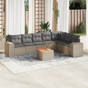 Juego de sofás de jardín con cojines beige 8 pzas ratán PE de , Conjuntos de jardín - Ref: Foro24-3257809, Precio: 523,43 €, ...