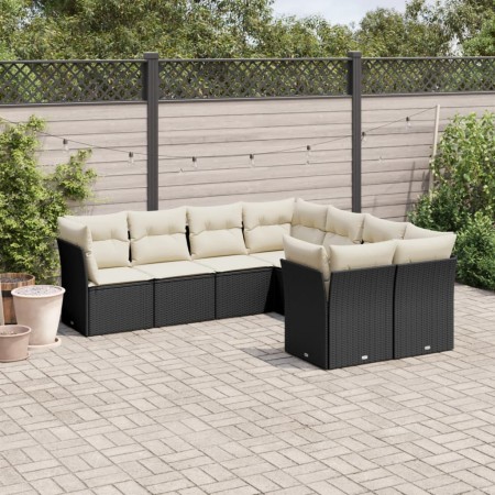 Set de sofás de jardín 8 piezas y cojines ratán sintético negro de , Conjuntos de jardín - Ref: Foro24-3218586, Precio: 447,3...