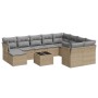 Set de sofás de jardín 11pzas con cojines ratán sintético beige de , Conjuntos de jardín - Ref: Foro24-3218599, Precio: 613,4...