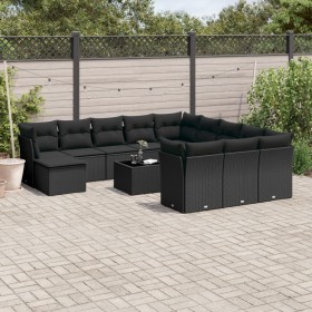 Set de sofás de jardín y cojines 13 pzas ratán sintético negro de , Conjuntos de jardín - Ref: Foro24-3218635, Precio: 833,82...