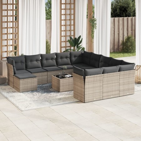 Set sofás de jardín con cojines 13 piezas ratán sintético gris de , Conjuntos de jardín - Ref: Foro24-3218640, Precio: 780,55...